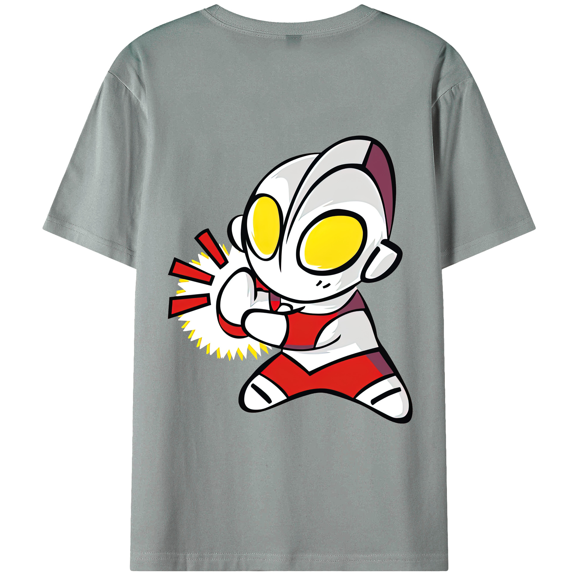 （画像用） ウルトラマン Ultraman 綿100％ メンズ半袖Tシャツ（バックプリント） 通気性